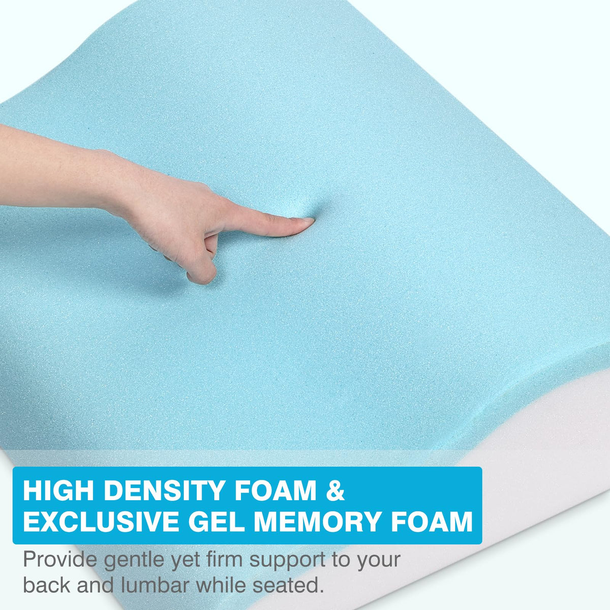TANYOO Back Support Pillow for Recliner Dual Layer Lumbar Support Pillow with Gel Memory Foam Ergonomic Orthopedic Couch Lumbar Cushions for Elderly Lower Back Pain Relief Washable Cover Brown