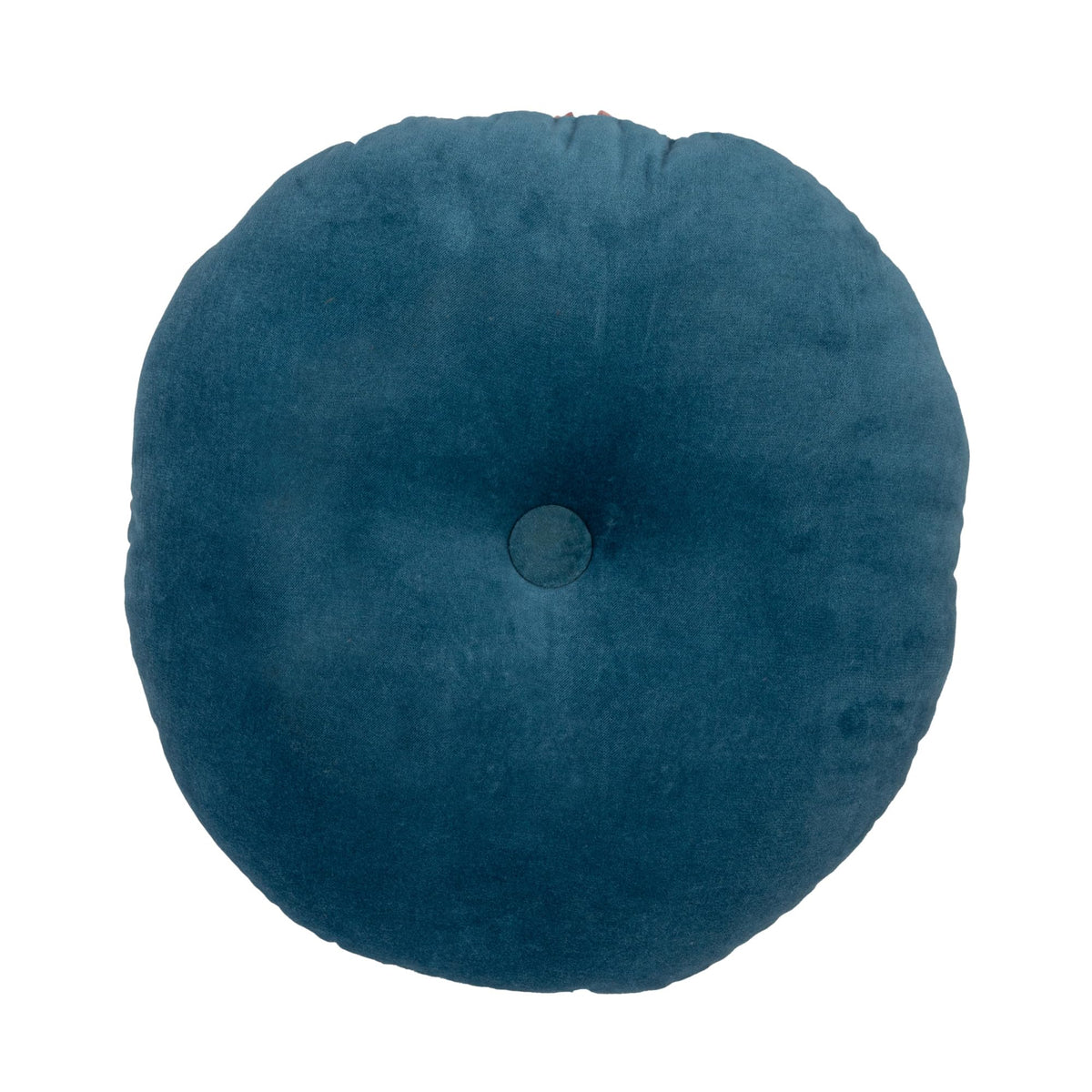 Creative Co-Op 18 Inches Round Cotton Tufted Scallop Pattern, Navy Blue and Pink Pillow, std
