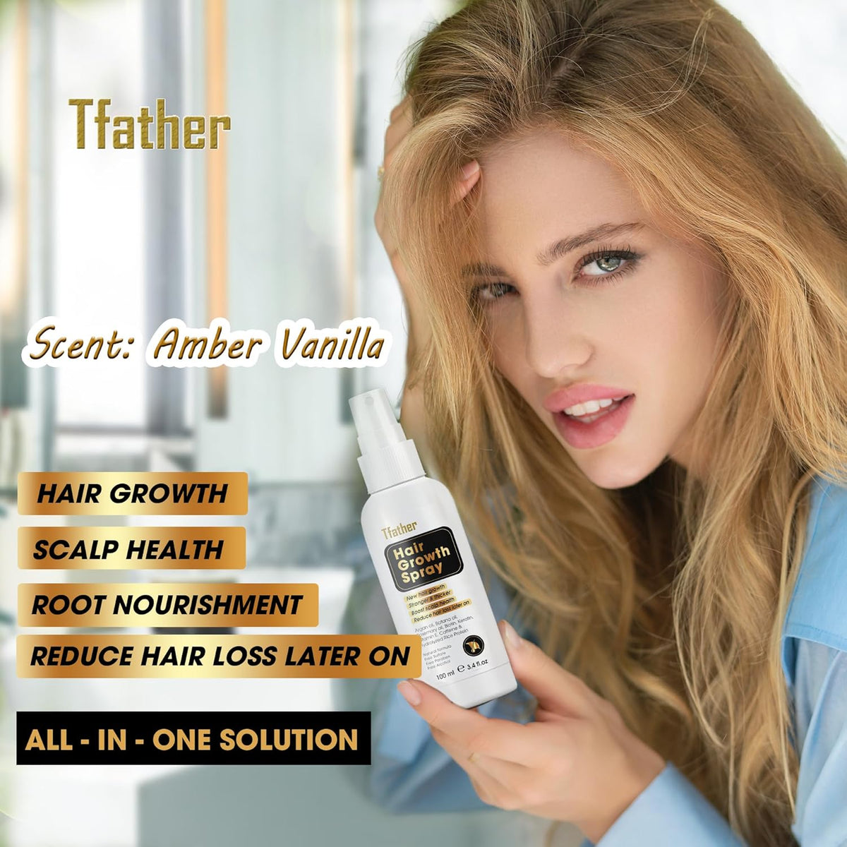 Herb Hair Growth Oil Spray for Women Men - Dry Scalp Hair Growth Serum for Combat Hair Loss, Strengthening, Boost Scalp Health to Stimulate Thinning Hair Regrowth Thicker & Longer