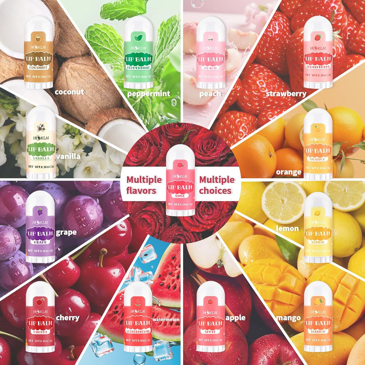 130-Pack Natural Lip Balm Set - Hydrating Formula with Vitamin E & Coconut Oil - for Kids/Adults - Bulk Mini Lip Balms - Great for Gifts & Daily Use - 13 Flavors