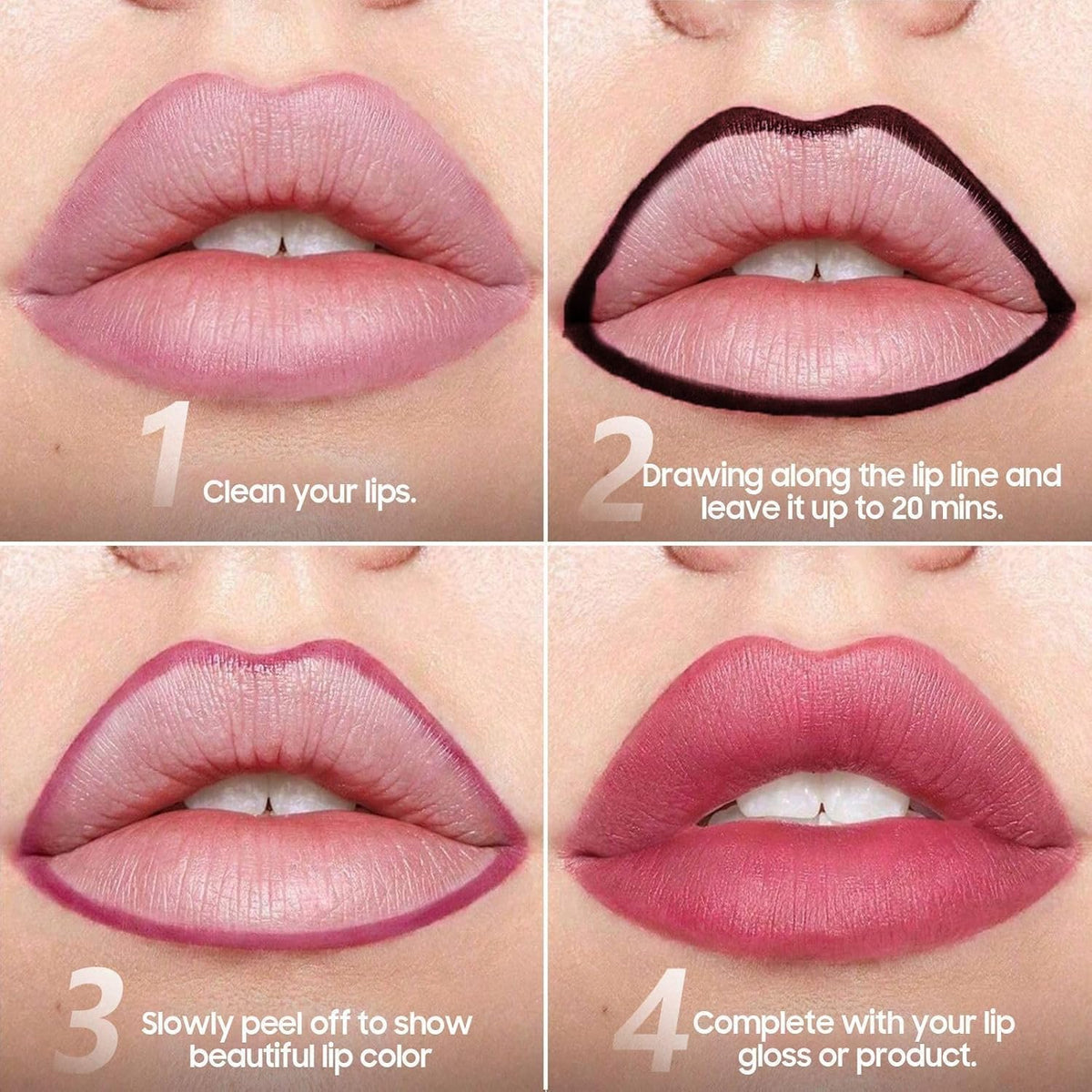 Lip Stain Peel Off - Lip Liner Long-wear & Waterproof Moisturizing Lip Stain with Matte Finish, Transfer-Proof, Non-Stick Cup Lip Tint Stay On All Day (Nude)
