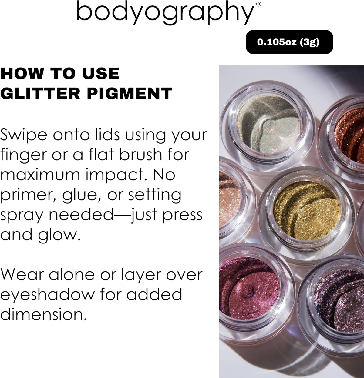 Bodyography Glitter Pigment - Prism Green-Brown for Women - 0.105 oz Eye Shadow