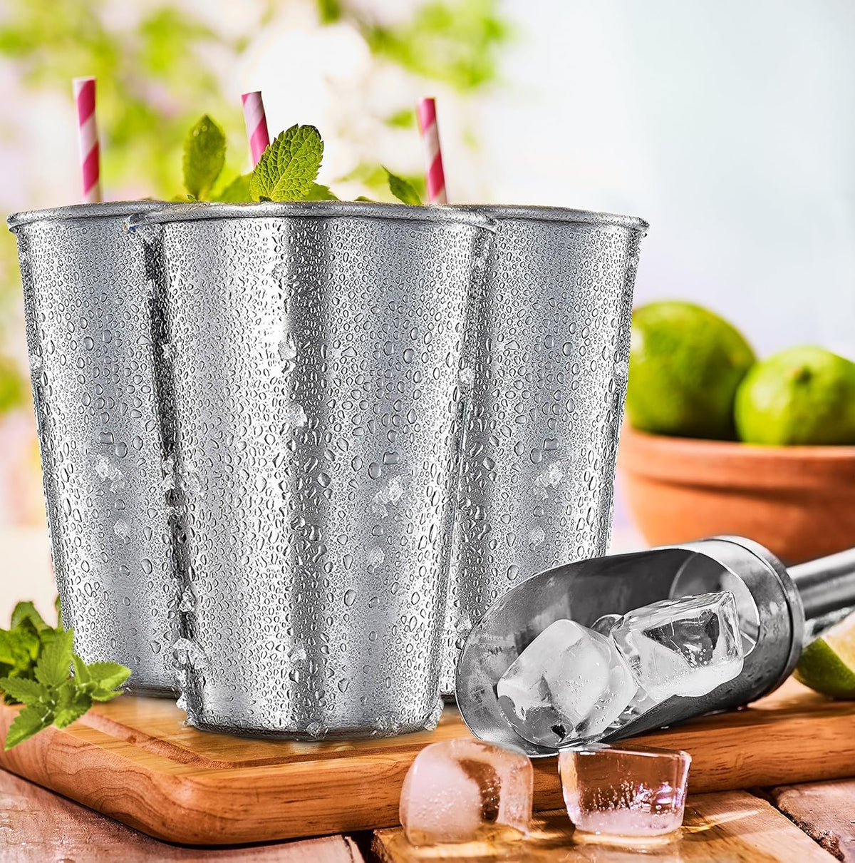 CHILLOUT LIFE Stainless Steel Cups for Kids and Adult 12 oz – Metal Kids Cups stackable for Home & Outdoor Activities, BPA Free Healthy Unbreakable Premium Metal Drinking Pint Glasses (4-Pack)