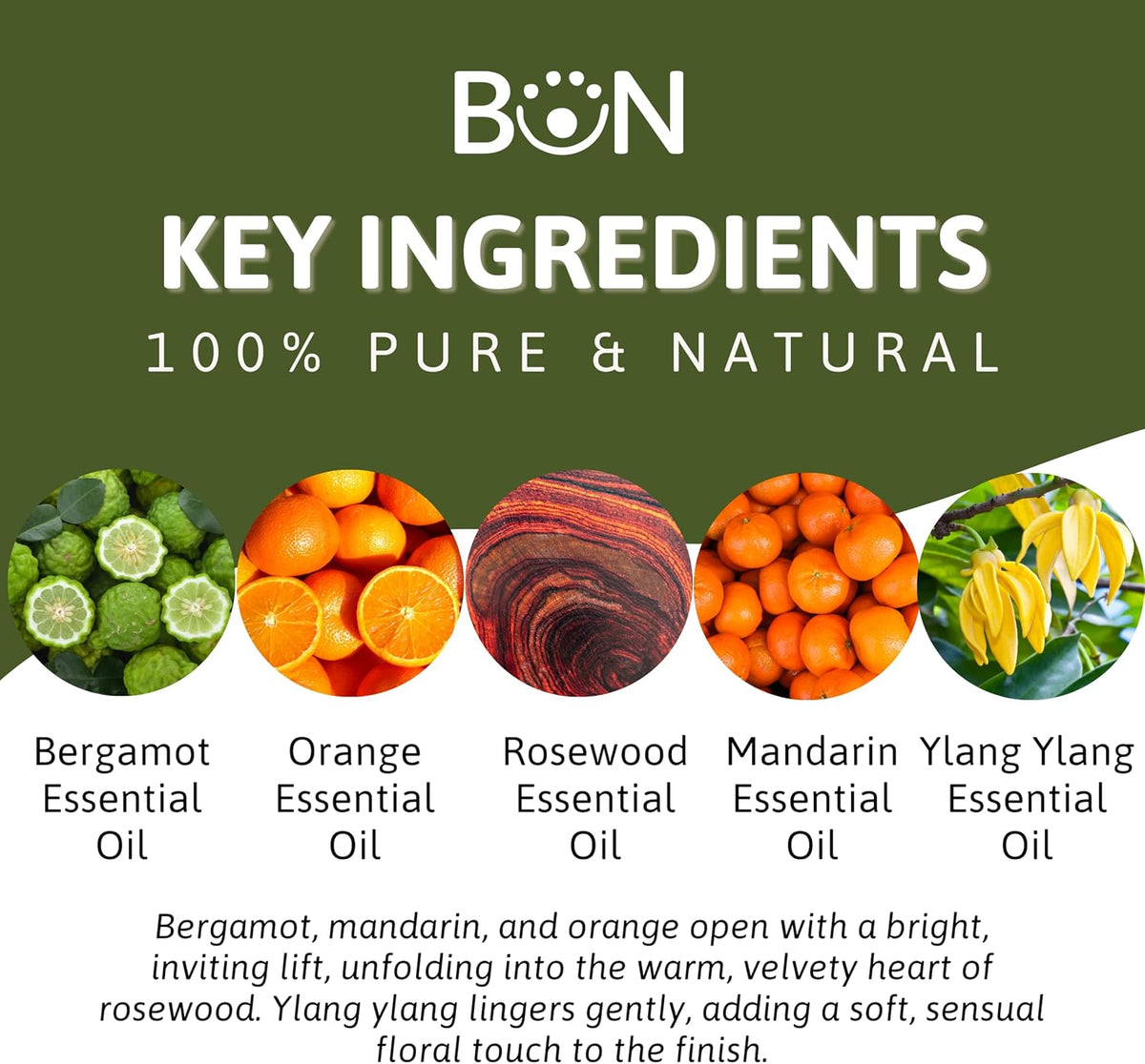Sensuality Essential Oil Blend – Ylang Ylang, Bergamot, Mandarin, Orange & Rosewood – 100% Pure for Diffuser, Massage, Mood & Self-Care – Romantic Aromatherapy