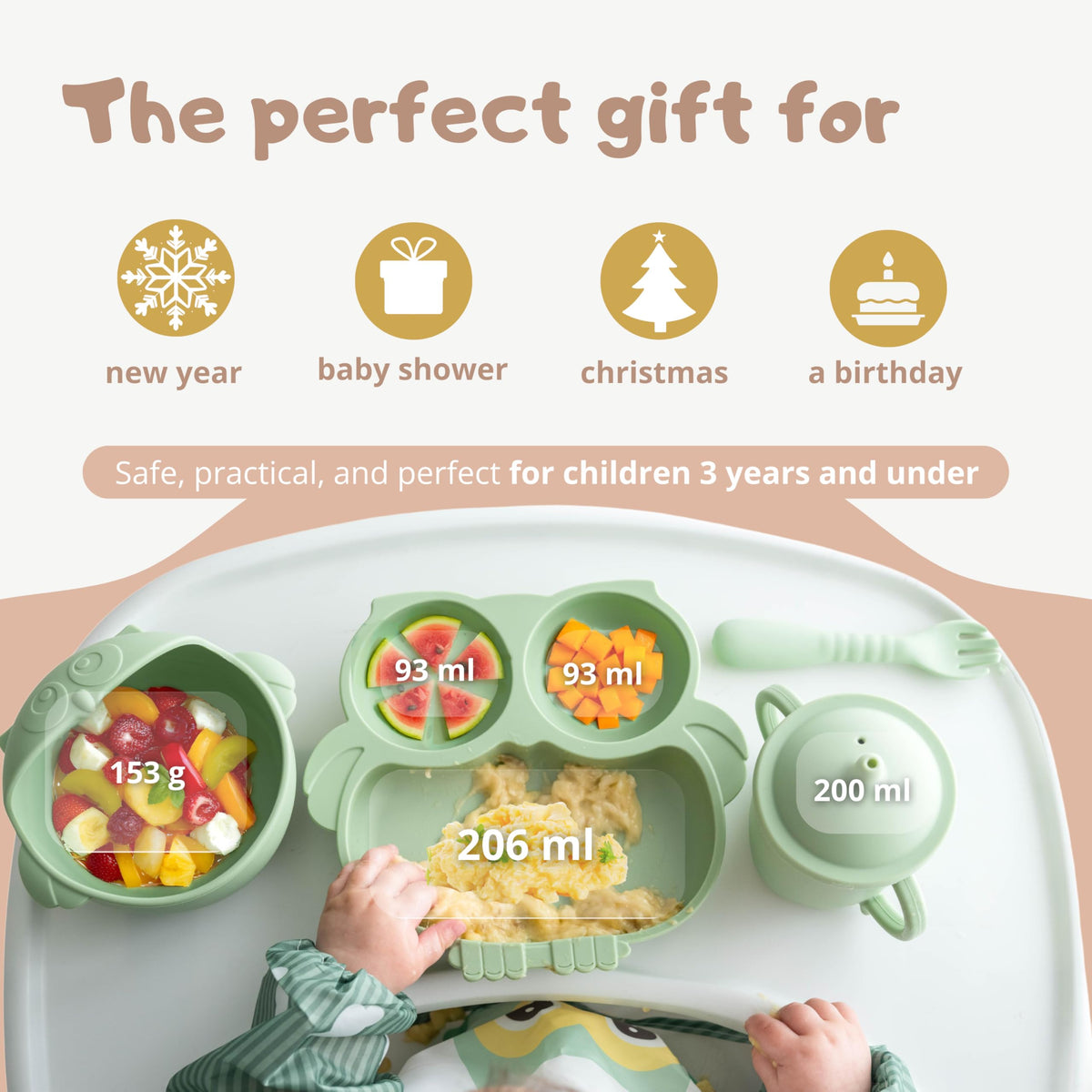 Gianni BPA-Free Silicone Baby Feeding Set 10 PCS – Suction Plates, Bowls & Utensils for Toddlers
