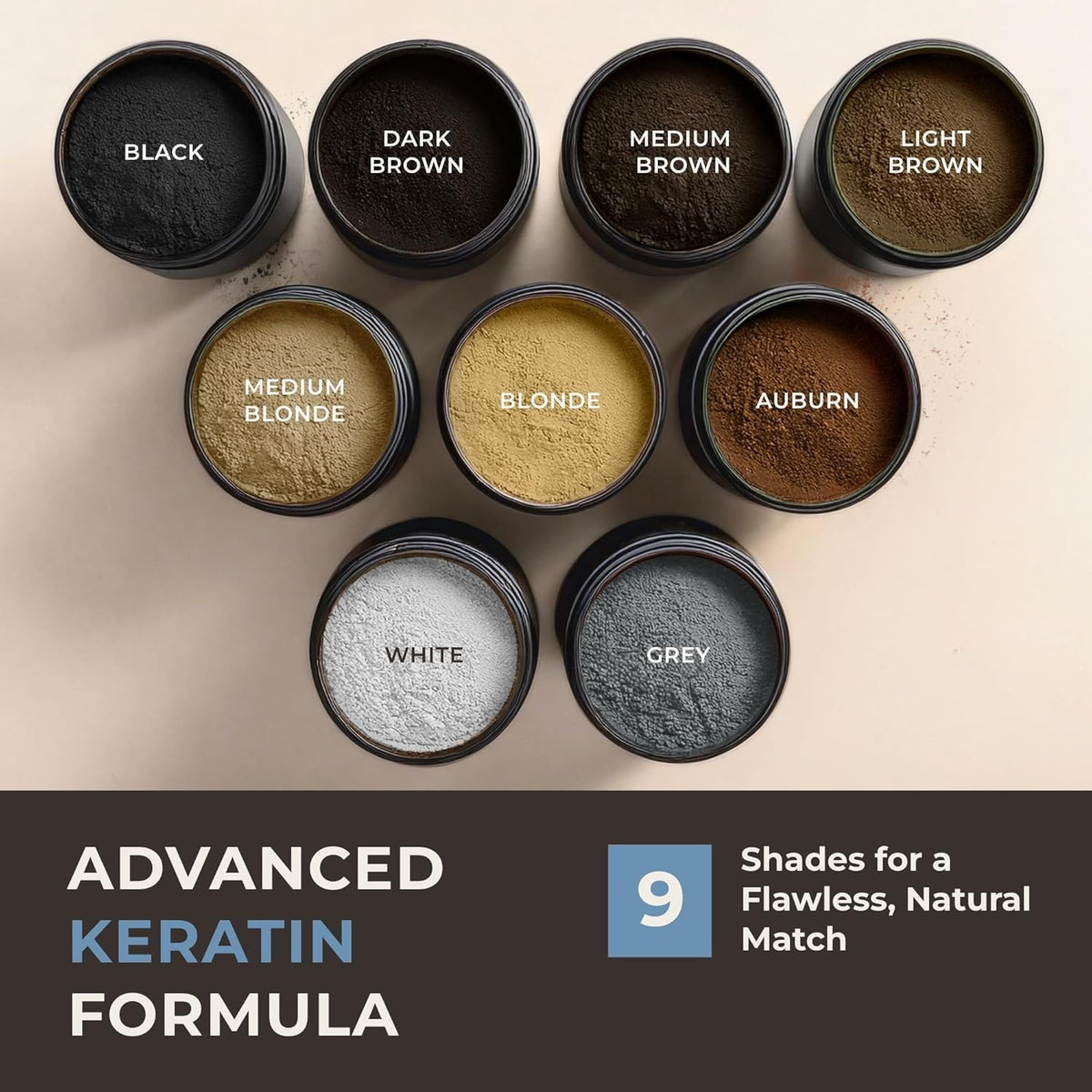 Keratin Hair Fibers for Men & Women - Fill In Fine or Thinning Hair, Instantly Thicker, Fuller Looking Hair (Auburn 30g)