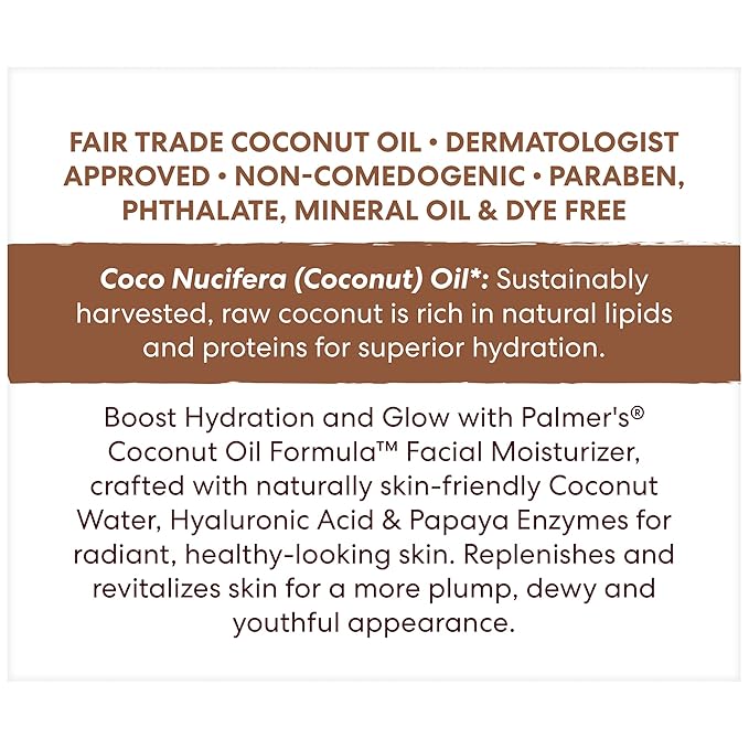 Palmer's Coconut Oil Formula Coconut Water Face Moisturizer, 1.7 Ounce Jar