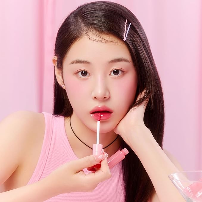 YNM Heart Jelling Tint (03 PAPAYA JELLING, 0.09 oz) Silicone Lip Brush Included, K-Beauty, Non-Sticky, Moisturizing, Smudge-Proof, Korean Lip Tint, Long-Lasting, Vivid Color