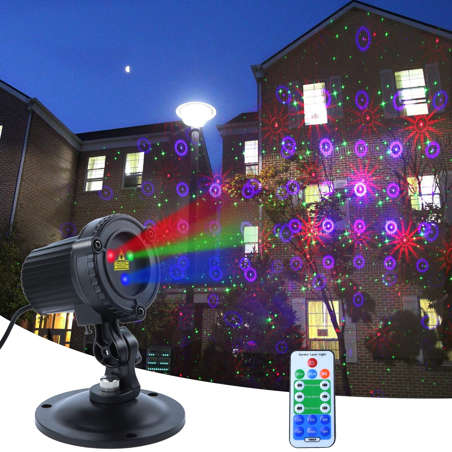 MHAZDZE Outdoor Laser Christmas Projector Lights 18 Pattern Decorative Laser Projector for Home and Garden