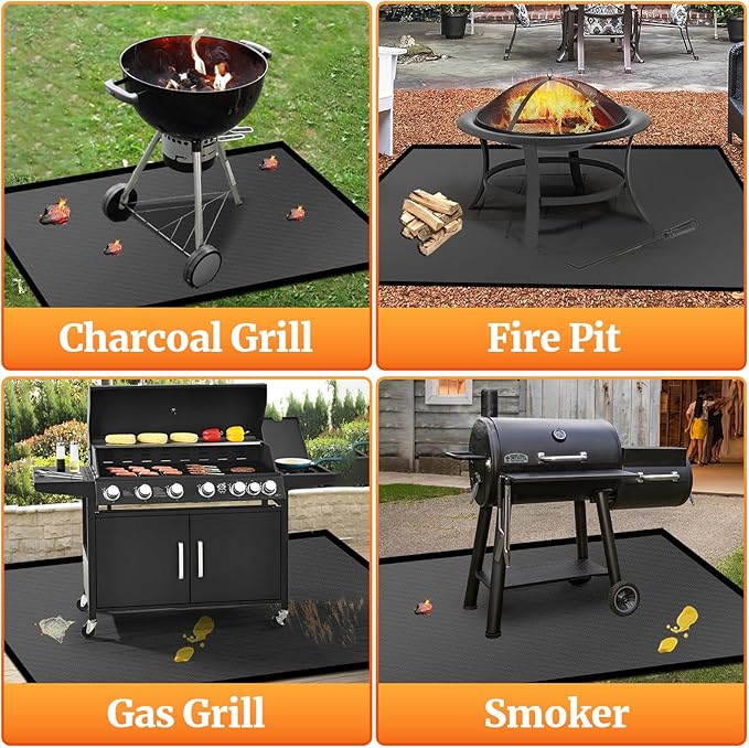 90 ×48 inches Under Grill Mat Fit Blackstone 28in & 36in Griddle/ Griddle Mat for Blackstone, Grill Mat for Outdoor Grill, Grilling Mats BBQ Mats for Grilling to Protect Deck Patio Pavers Gas Grills
