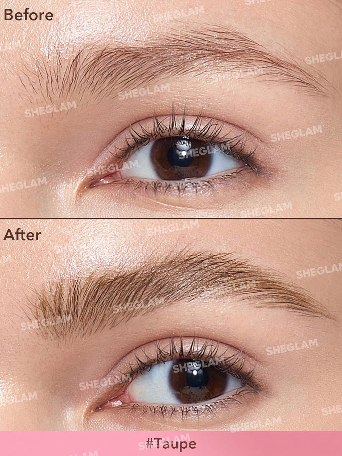 SHEGLAM Brow-Fection Angled Brush & Dip Upgraded Microblading Eyebrow Pen Long Lasting Waterproof Easy To Color-Taupe