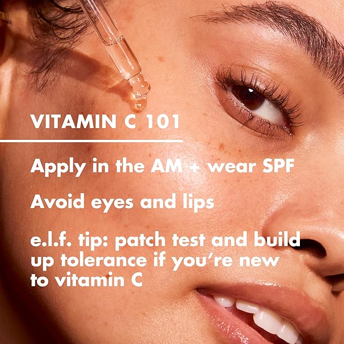 e.l.f. SKIN Bright Icon Vitamin C + E + Ferulic Serum, Brightening & Soothing Face Serum, Helps Even Skin Tone, Vegan & Cruelty-Free, 1 fl oz