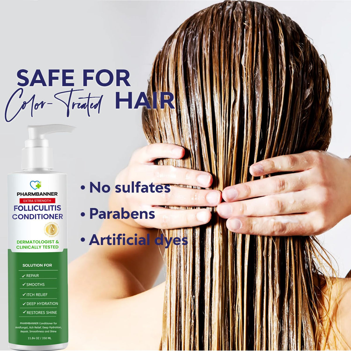 Folliculitis Itch Relief Conditioner: Tea Tree Oil & Moroccan Argan Oil - Deep Hydration & Repair - Nourishes, Smooths, Restores Shine - Safe for Dry or Damaged Hair-11.84 oz