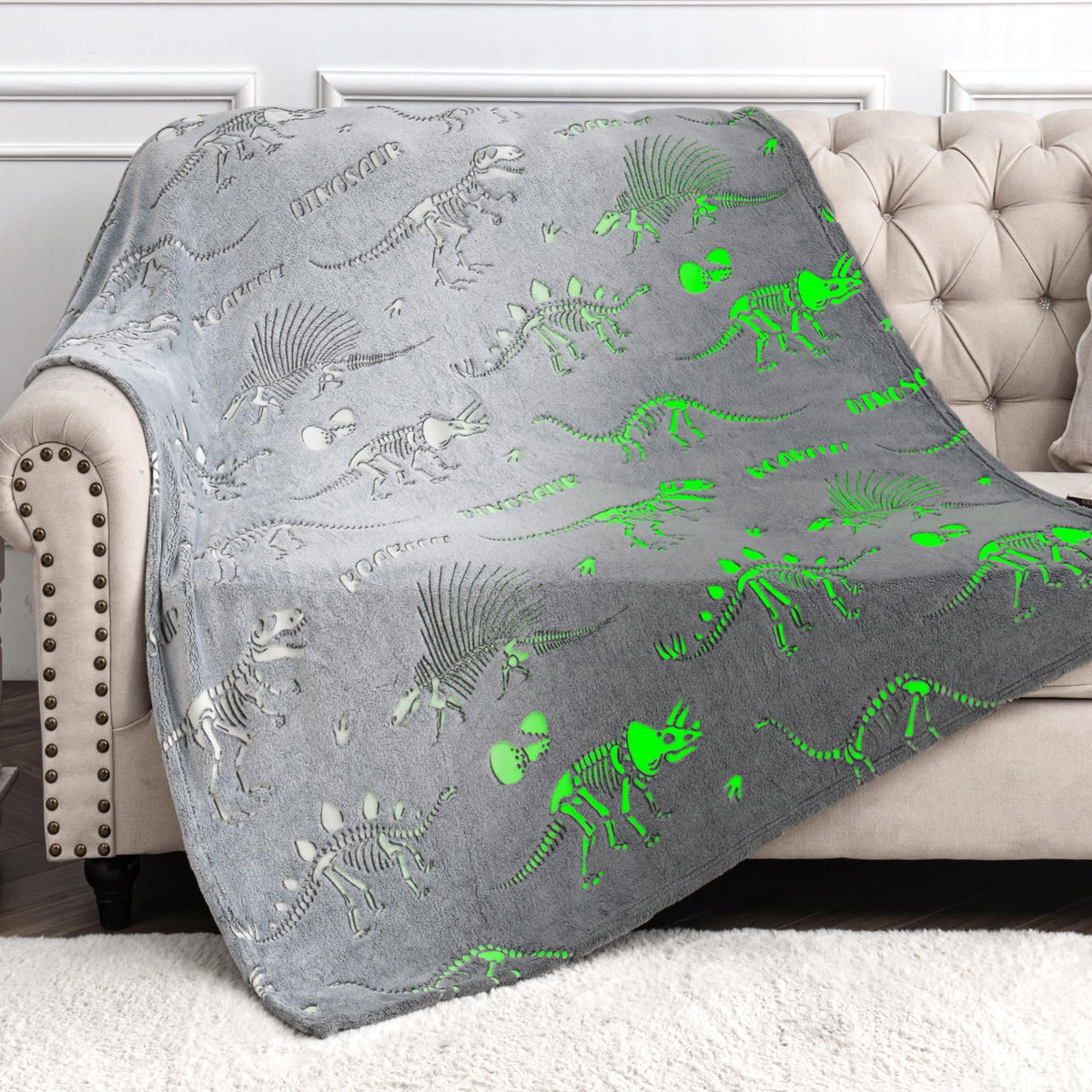 Gaming Blanket Gifts Toys for Boys - Glow in The Dark Game Controller Gamer Throw for Kids Age 1-14 Year Old Teens Child Toddler Son Birthday Christmas Valentines Easter Party Favors Presents 50"x60"