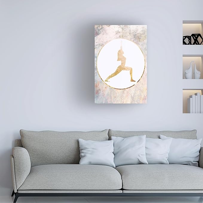 Trademark Fine Art Canvas Wall Art - Sarah Manovski 'Yoga Gold Marble 3' Wall Art for Living Room, Bedroom, or Office Décor