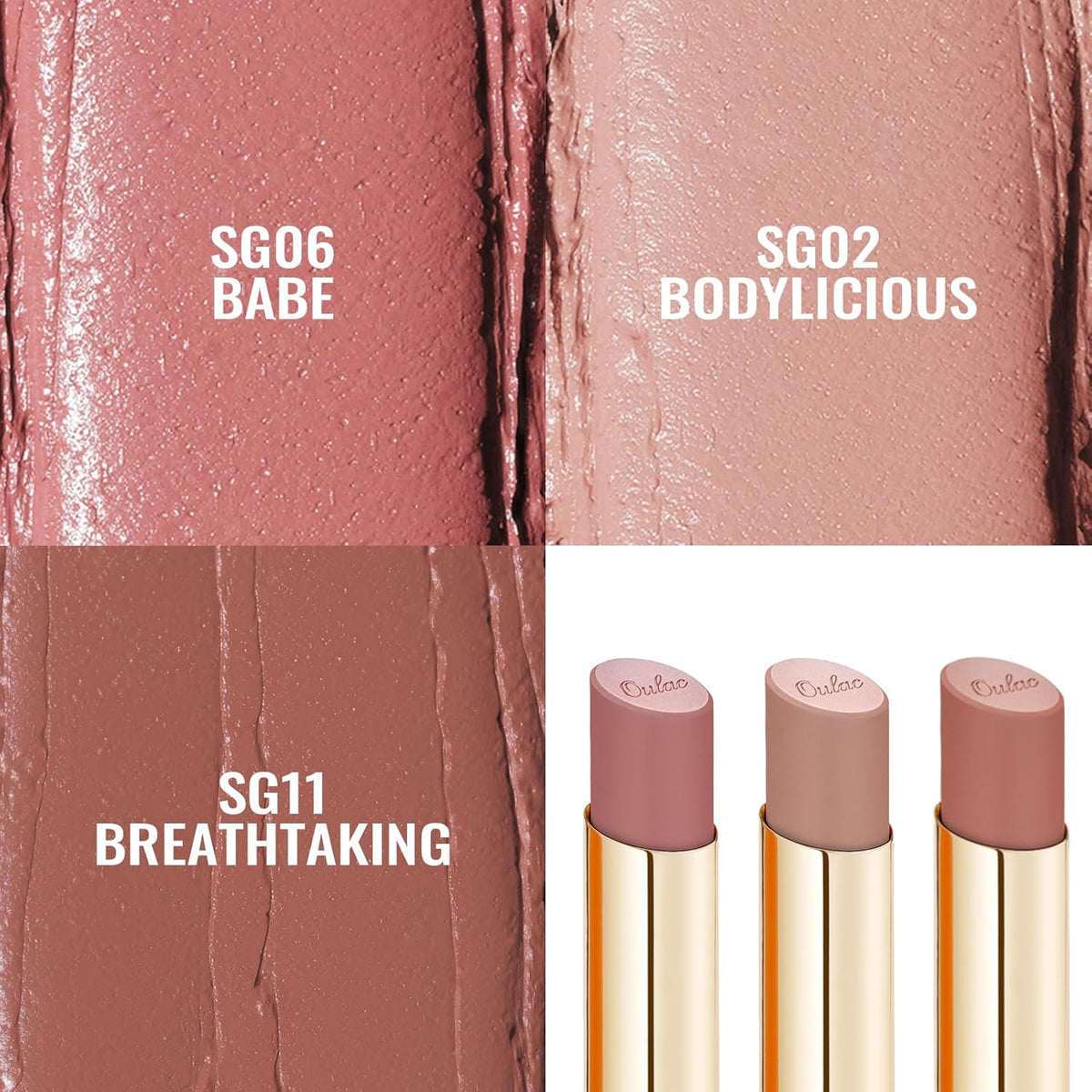 Oulac Sensual Glow Color Rich Satin Lipstick Set 3