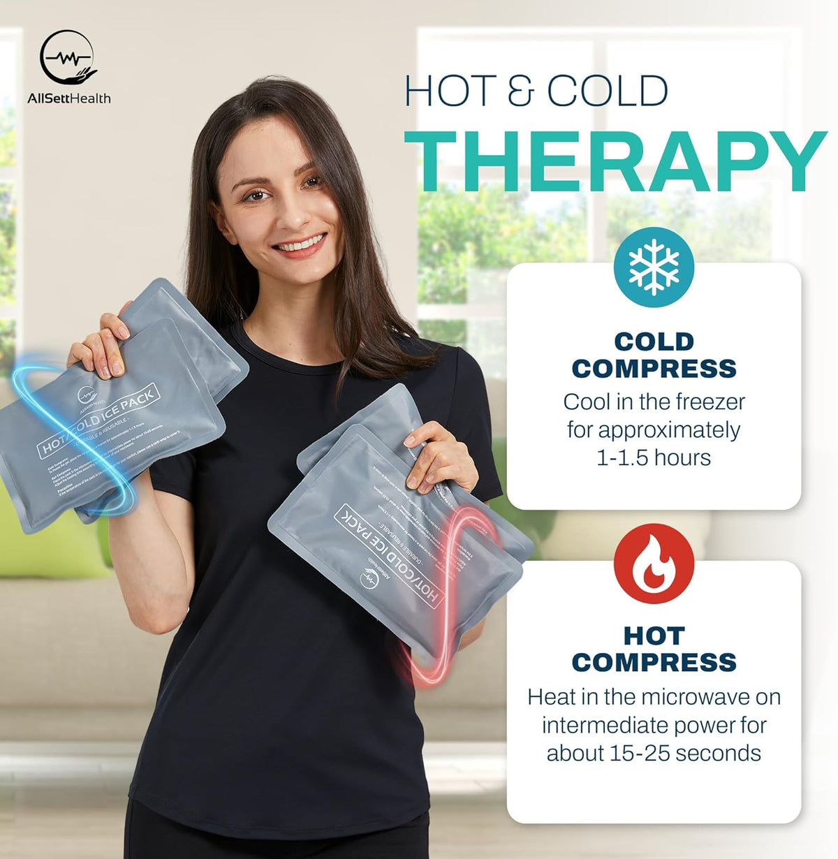 Reusable Ice Packs for Injuries - (10" x 6") Soft Ice Pack with 1 Sided Velvet Soft Fleece Fabric, Flexible Hot and Cold Gel Ice Pack Set, Grey, Pack of 4