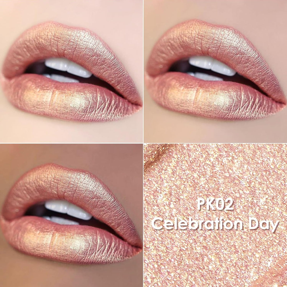 FOCALLURE Metallic Liquid Lipstick,Non Stick Cup Lip Gloss,High Impact Lip Color with Transfer-proof Wear,Long Lasting & Waterproof Lipstick Makeup for Women,Celebration Day