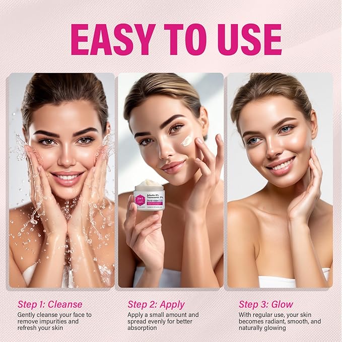 Hemir 8% Arbutin & 5% Tranexamic Acid Cream - Brightening Face Cream for Dark Spots & Hyperpigmentation, Melasma Treatment with Alpha Arbutin, Moisturizing & Even Skin Tone