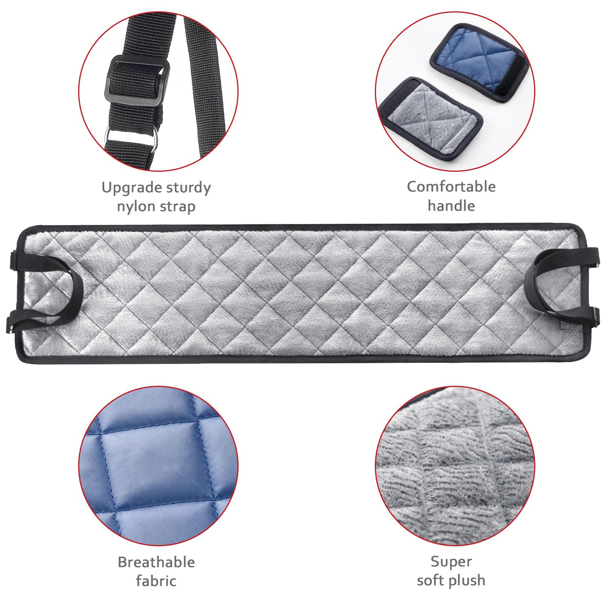 Adjustable Dog Sling Dog Lift Harness for Large Dogs, Hind Leg Support Portable Soft Lift Support and Rehab Harness for Weak Rear Legs, for Senior, Injured, Disabled and After Surgery Dogs Large