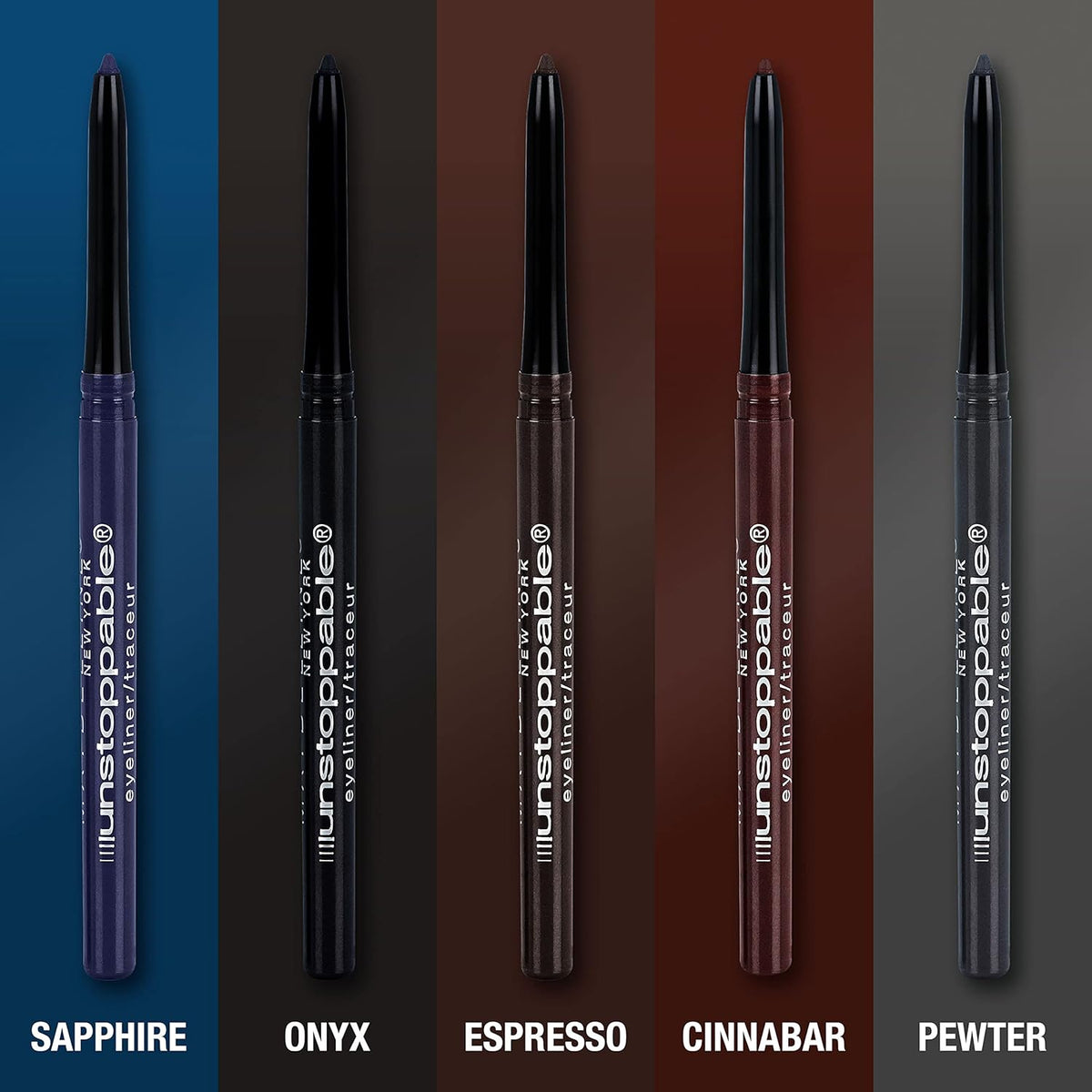 Maybelline Unstoppable Waterproof Mechanical Blue Eyeliner Pencil, Easy to Apply, Smooth Glide, Up to 24 Hour Wear, Sapphire
