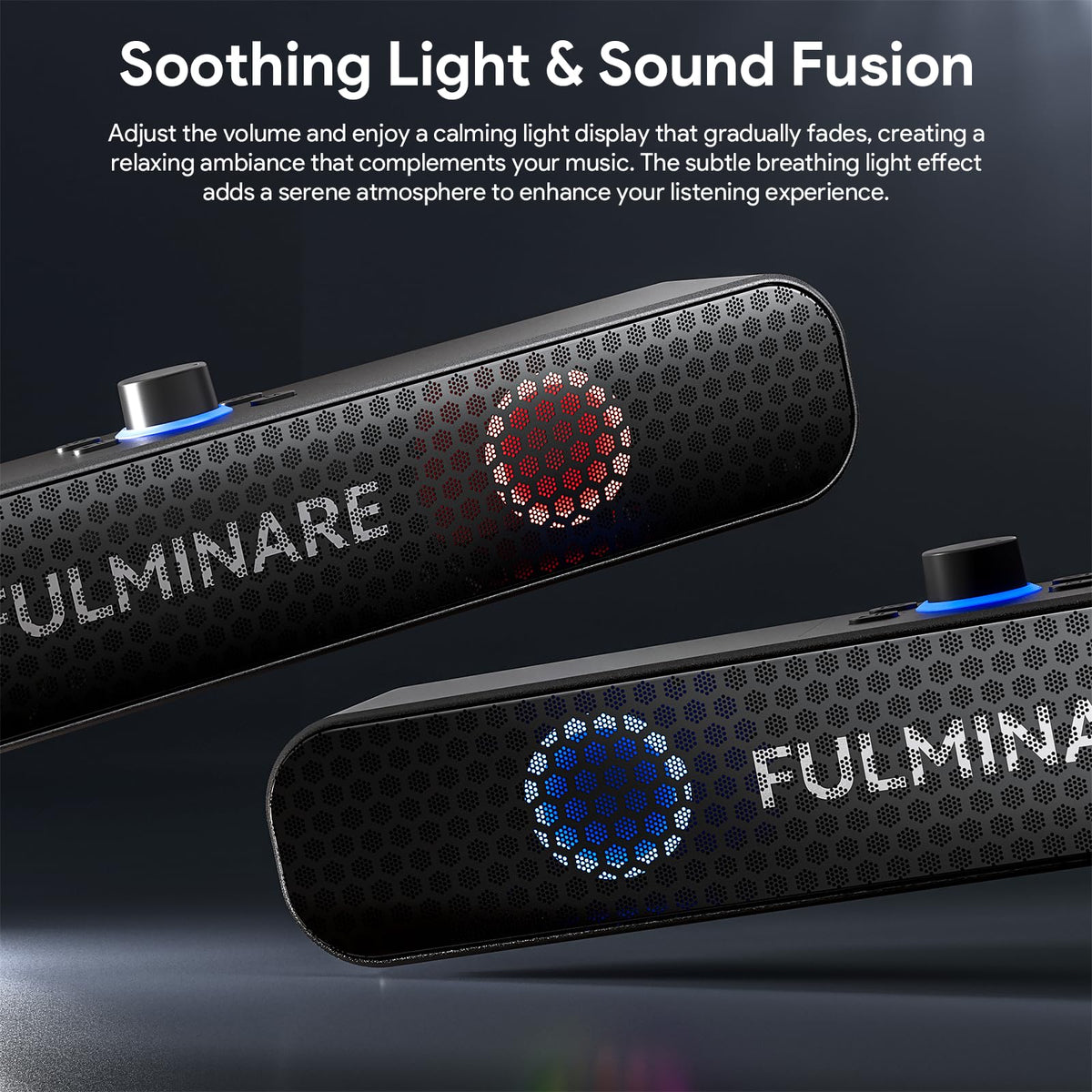 FULMINARE Bluetooth Speaker with 26W HD Sound, Portable Speaker Up to 30H Playtime, AUX&TF-Card&USB Input, LED Lights, Speakers Bluetooth 5.3 Wireless for Home/Party/Outdoor, (Black)