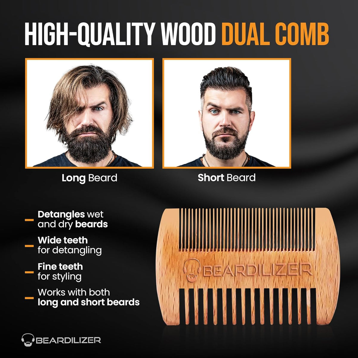 Beardilizer Beard Brush Kit, 100% Pure Boar Bristle Brush, Luxury Wood Comb & 2 Mustache Scissors, Professional Grooming & Care, Beard Accessories for Men