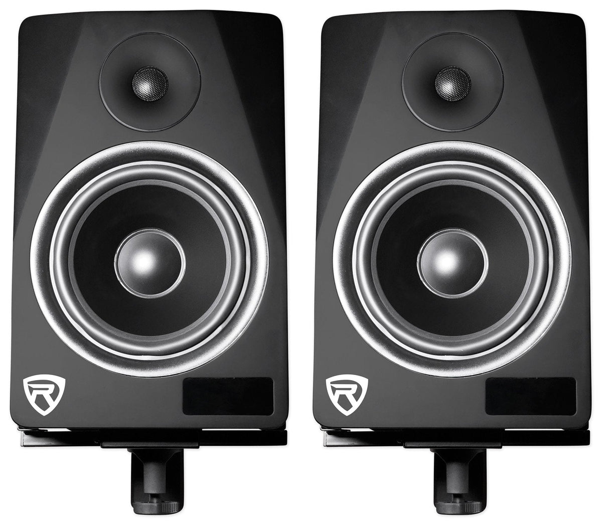 Rockville RHSB8 Adjustable Wall Mount Speaker Brackets (Pair), 180-Degree Swivel, 10-Degree Tilt, 40lb Capacity, Perfect for Home Theater and Studio Monitors