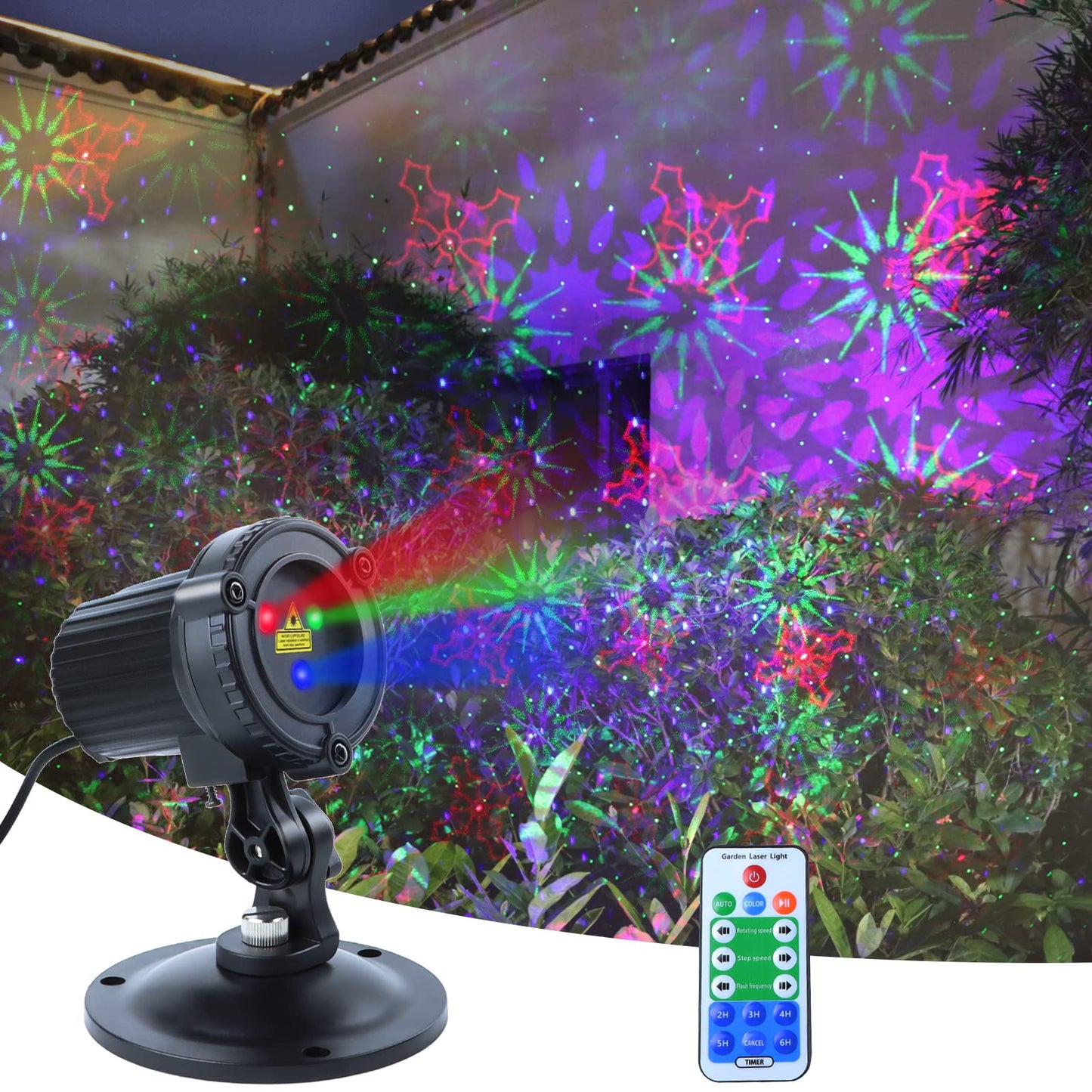 MHAZDZE Outdoor Laser Christmas Projector Lights 18 Pattern Decorative Laser Projector for Home and Garden