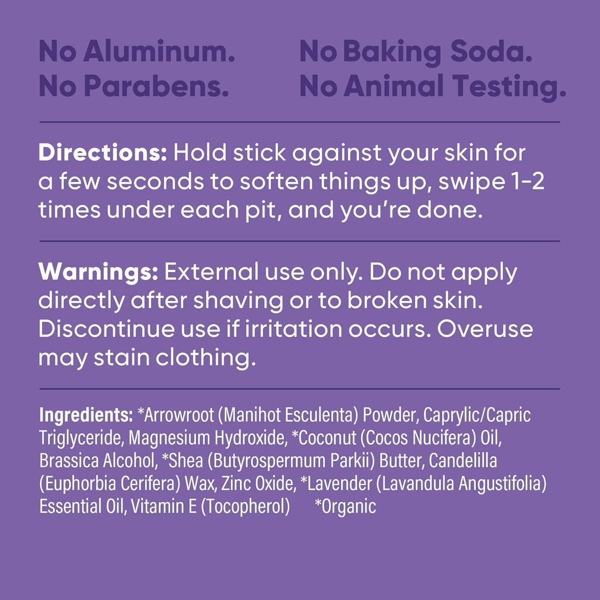 Pretty Frank Natural Aluminum-Free Deodorant Stick, Baking Soda-Free, Lavender (1-Pack) | Sensitive Skin Friendly, Effective Odor Control for Women & Men, Organic Ingredients and Essential Oils