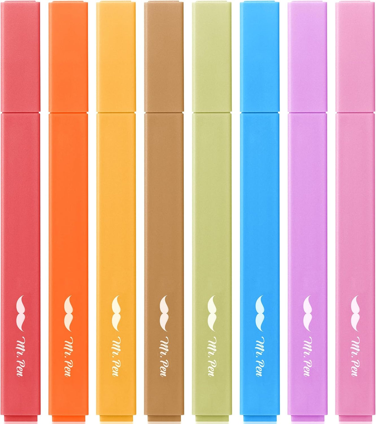 Mr. Pen Aesthetic Highlighters - 8 pcs, Chisel Tip, Warm Colors, Cute Assorted Bible Highlighters - No Bleed