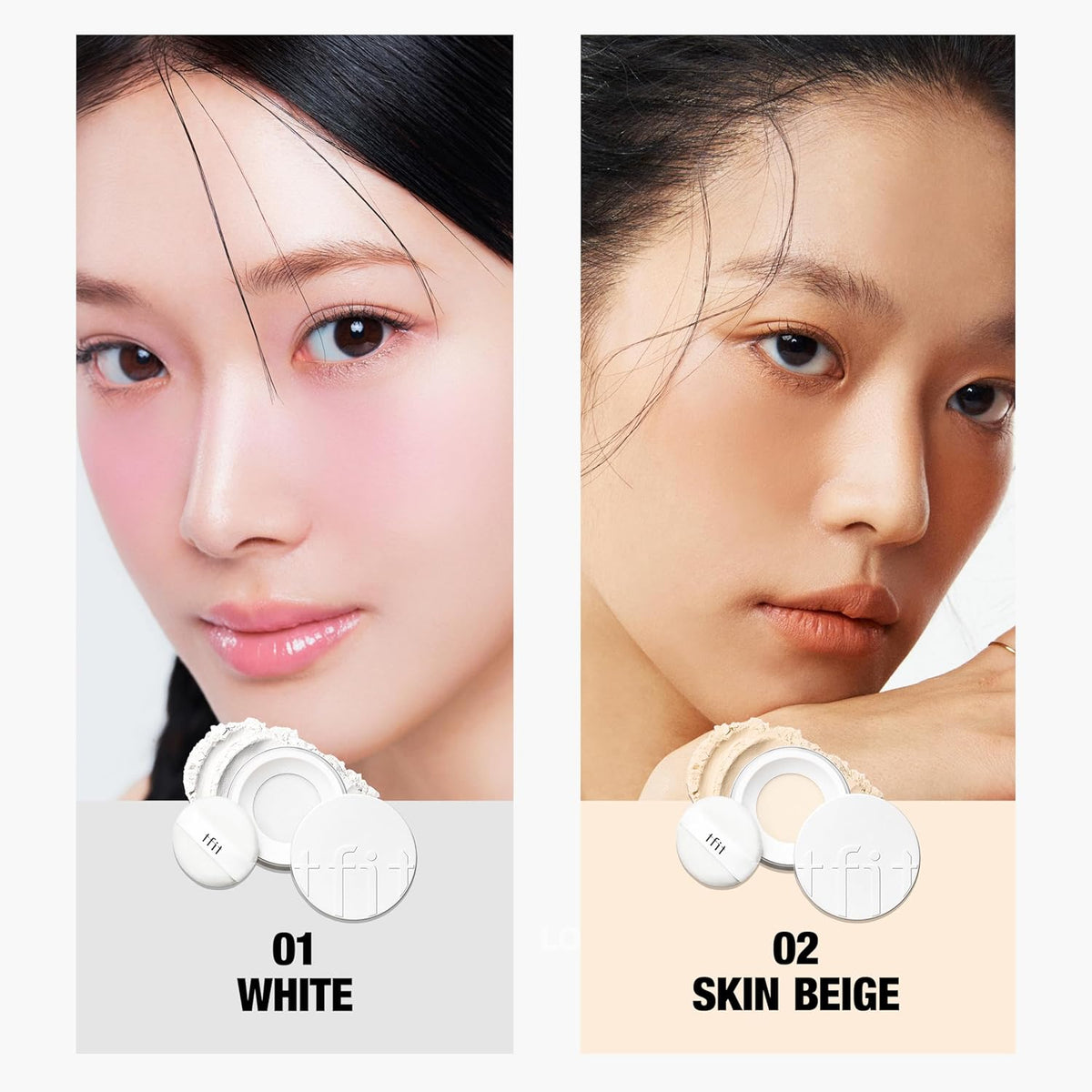 TFIT Translucent Set Finishing Powder - Sebum Control Face Loose Powder, Matte & Silky Finish, Lightweight, Long-lasting, Korean Makeup Setting Powder, 0.24 Oz. (02 Skin Beige, 0.24 Oz.)