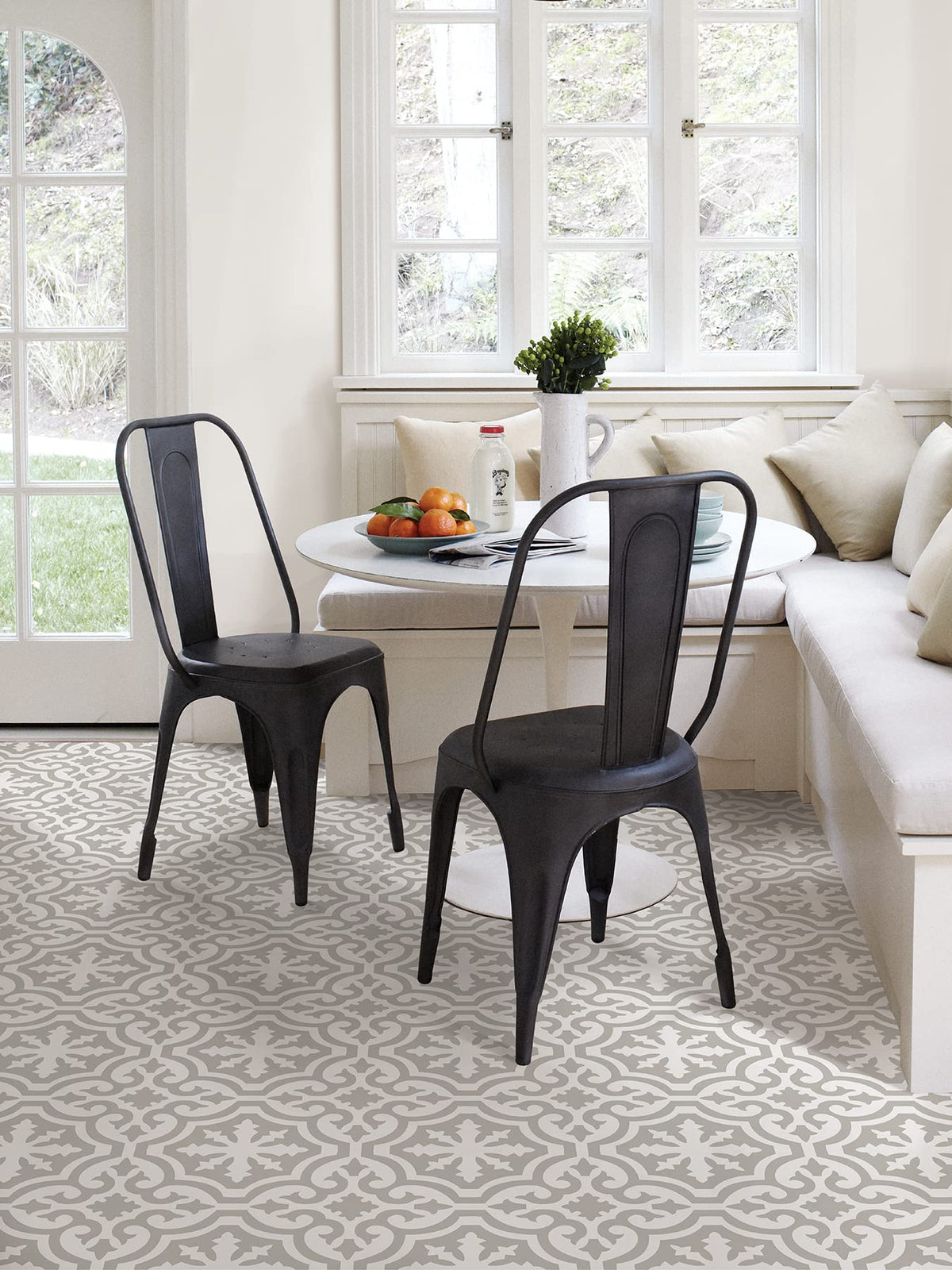 FloorPops FP3895 Emilia Peel & Stick Floor Tiles, Neutral