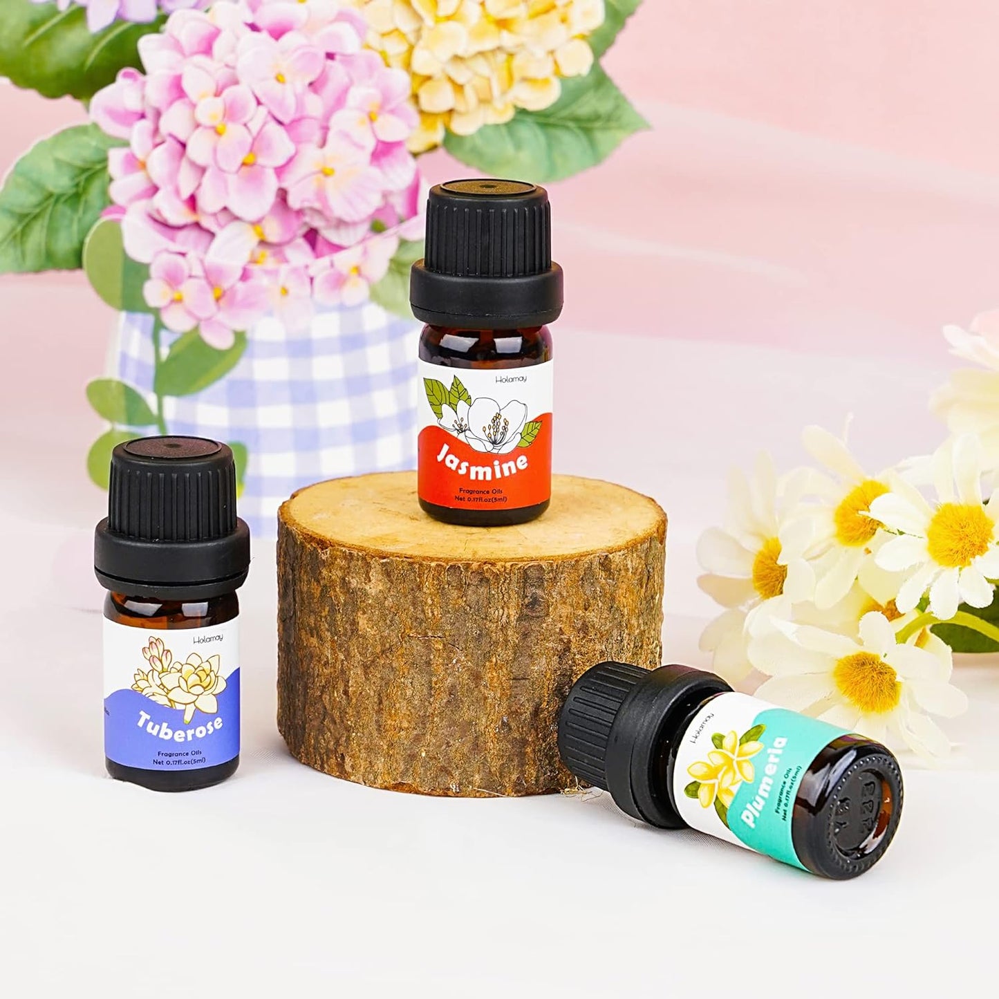 Floral Essential Oils, Holamay Premium Fragrance Oil for Candle Making, 5mlx10, Soap Making Scents - Rose, Jasmine, Neroli, Gardenia, Lilac and More, Aromatherapy Essential Oils for Diffusers for Home