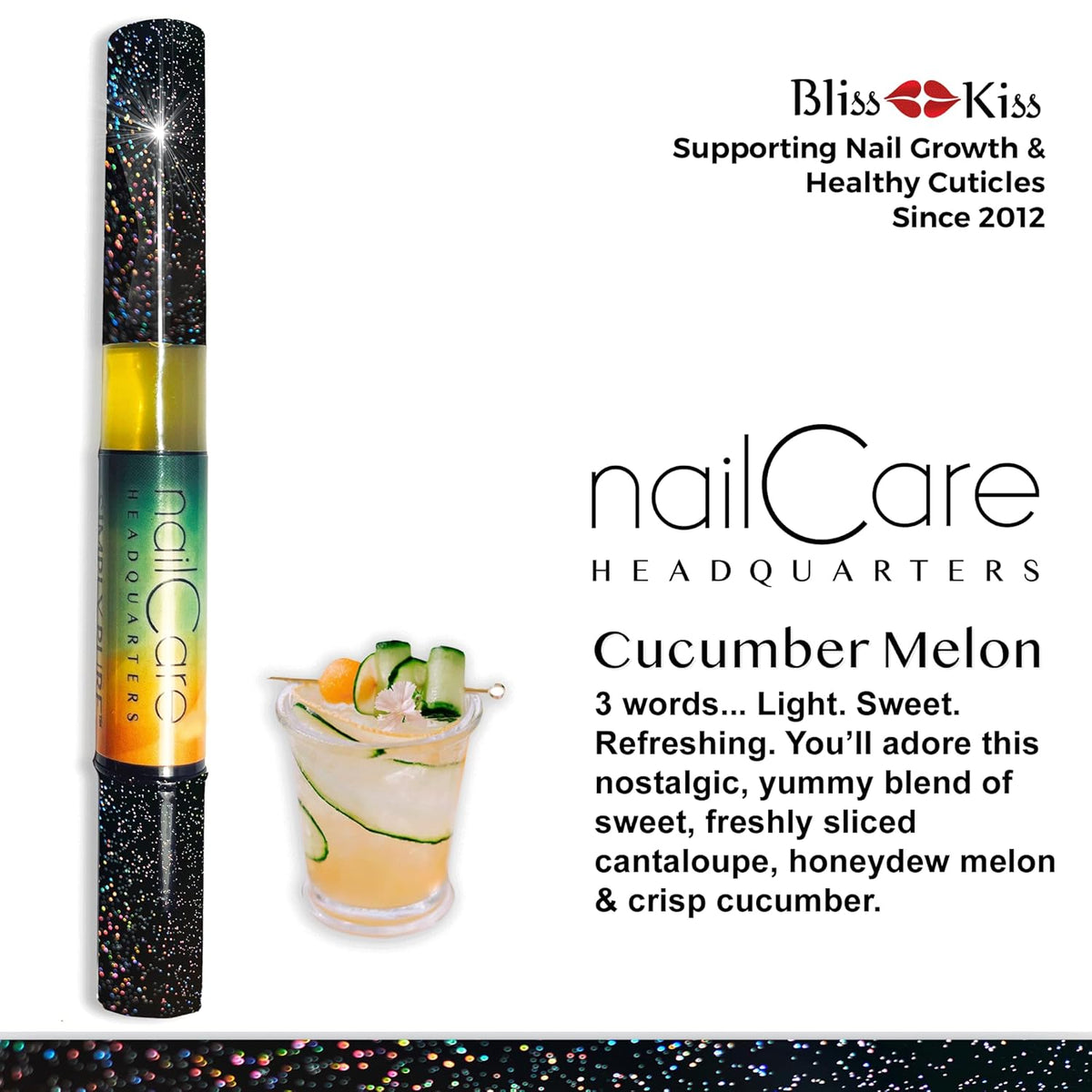 Nail Care Headquarters Simply Pure Cuticle Oil Pen for Nails - Nail Strengthener & Growth Nail Oil and Serum for Damaged Nails, Hangnails w/Jojoba cuticle oil—Cucumber Melon Fragrance