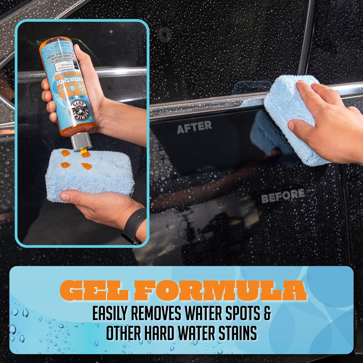 Chemical Guys Heavy Duty Water Spot Remover - Stain Removing Gel for Paint, Glass & Metal - Safe for Cars, Trucks, Motorcycles & More, 16 fl oz