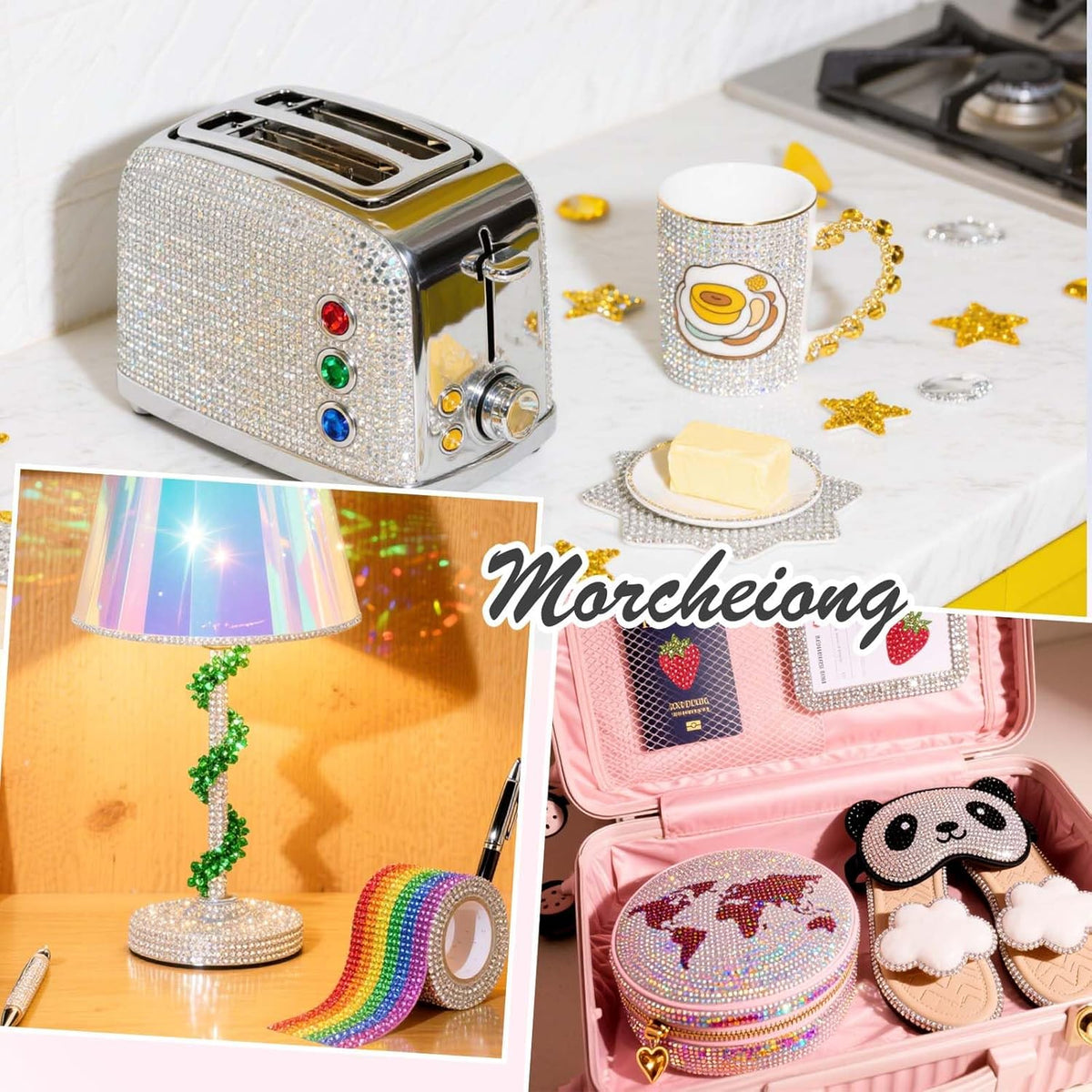 Morcheiong 17000Pcs Resin Rhinestones Transparent Flatback Crystals Diamond Includes Tweezers and Pickup Pen Suitable for Crafting DIY Nail Art Makeup Wedding Dress Clothing Mug