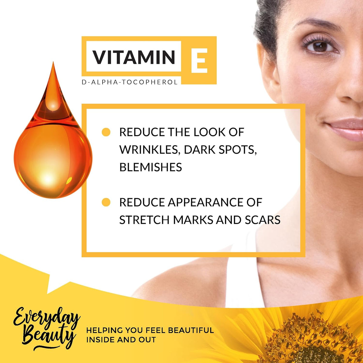 Pure Vitamin E Oil - D-Alpha Tocopherol 100% Pure & All Natural 2.02 Fl Oz Glass Bottle & Dropper 42,500 IU per oz - Thick, Amber Color, Nutty Aroma From Wheat Germ - Face Body Hair