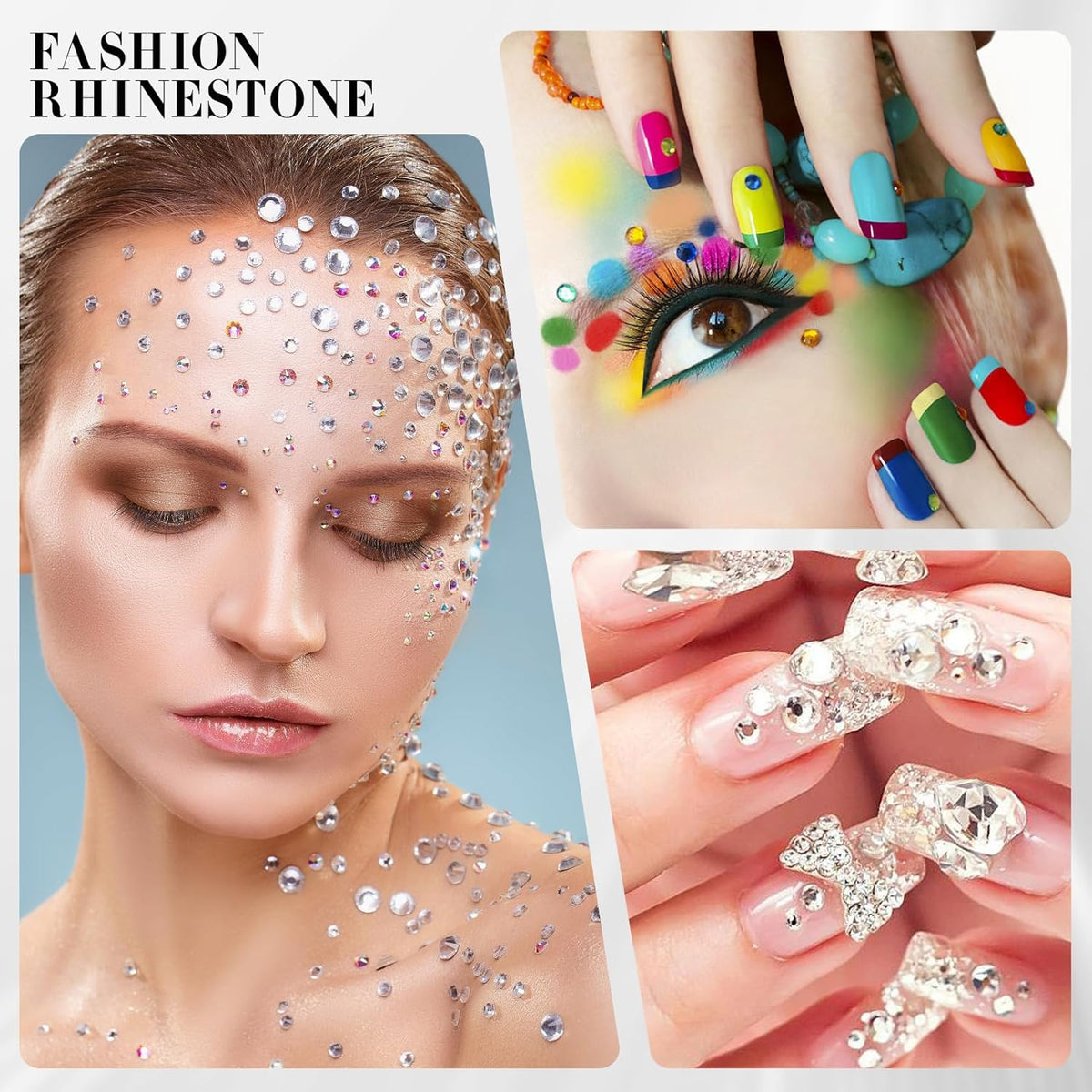 Novani Crystal AB Rhinestones 1440pcs Flat Back Round Rhinestone Style 2088 Sparkly Crystal Gemstones for Nail Art and Crafting SS8,2.3-2.5mm