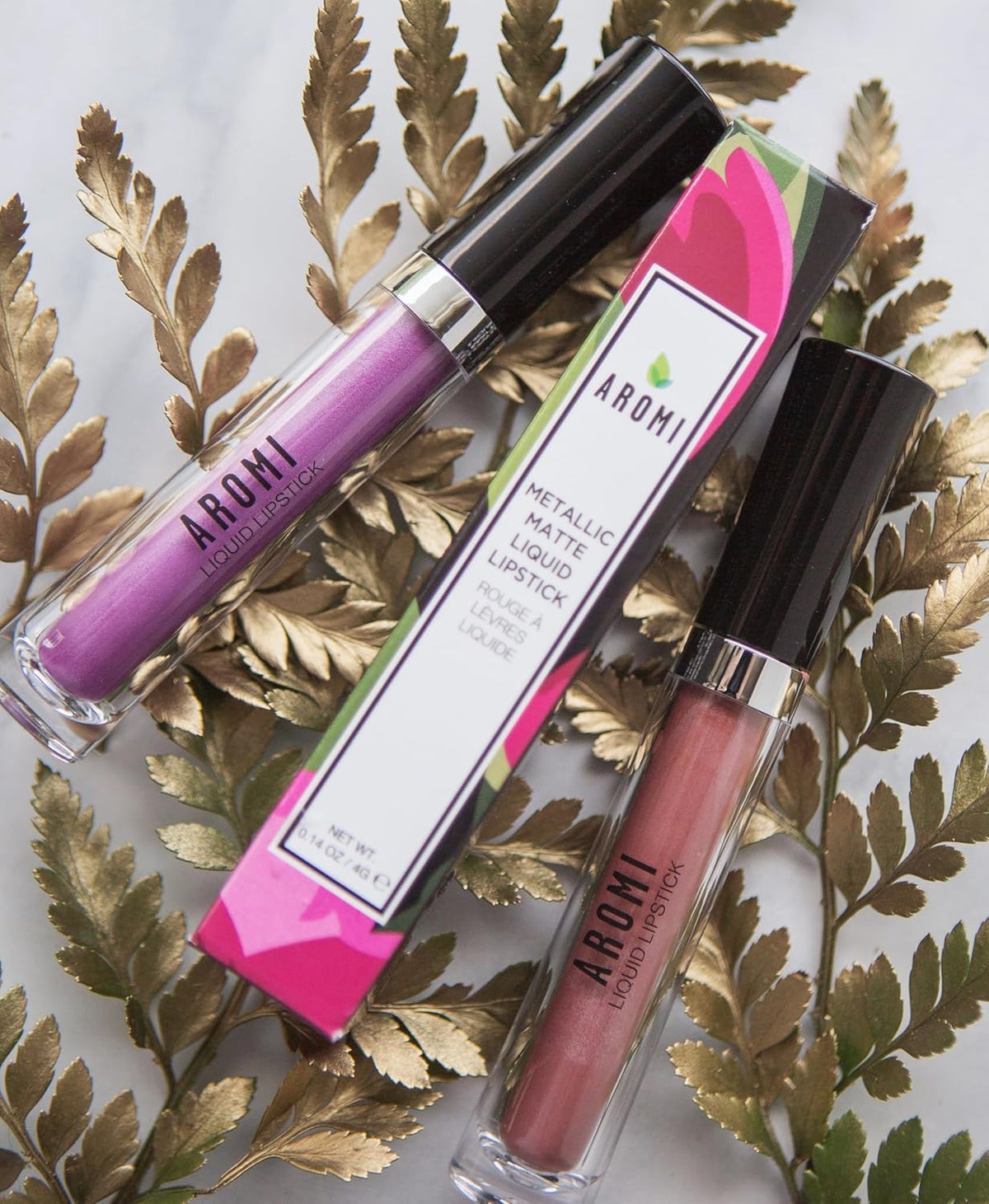 Aromi Tan Metallic Liquid Lipstick | Sepia Bronze Lip Color with Shimmery Finish, Vegan, Cruelty-free, Long-Lasting, Smudge-Proof, Handmade (Peachy Tan)