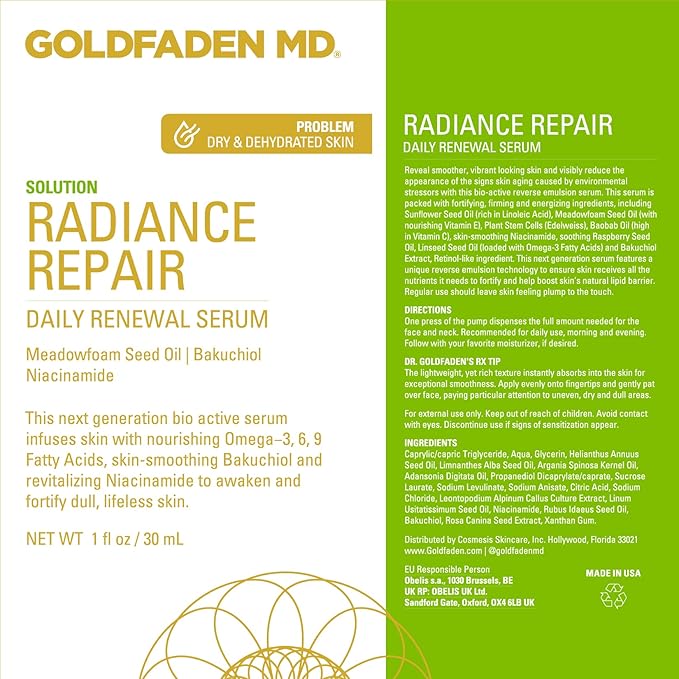 GOLDFADEN MD Radiance Repair Daily Renewal Serum 1 Fl Oz