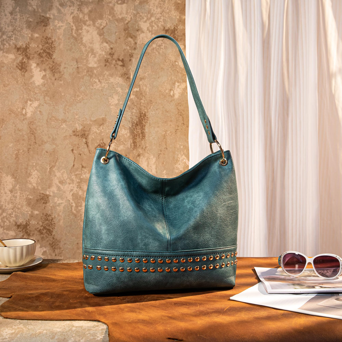 Montana West Large Hobo Bag Leather Purses and Handbags for Women Top Handle Shoulder Satchel Handbags Leather Tote Purse for Women MWC-047DTQ
