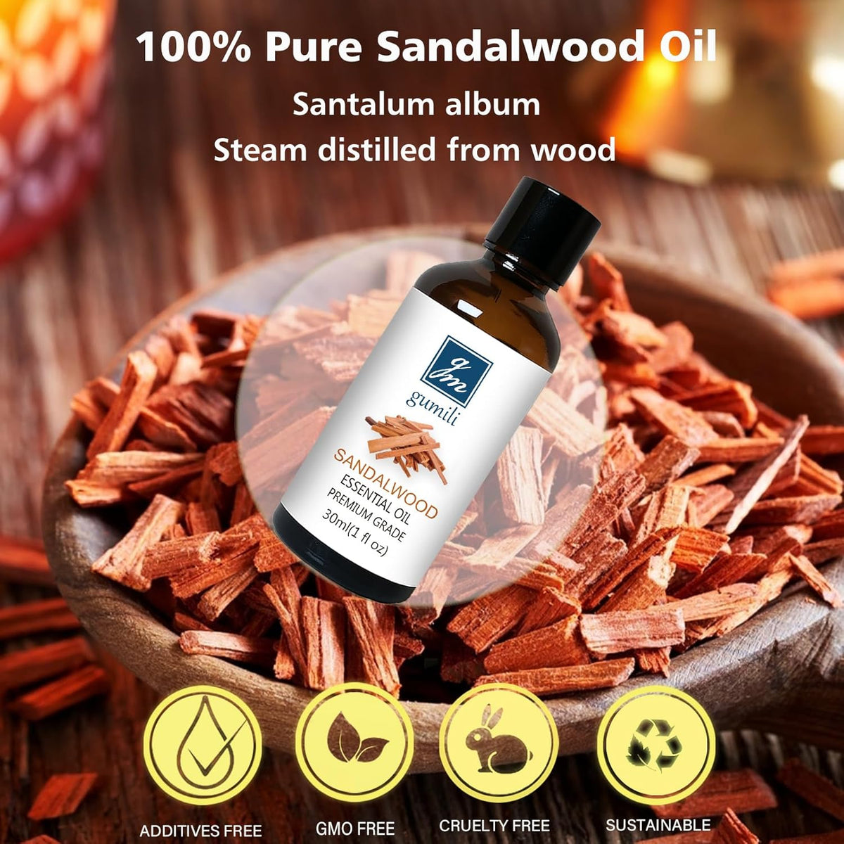 Agarwood Sandalwood Essential Oils for Perfume Candles Soaps Yoga Meditation Massage Diffuser - 2 OZ, Pack of 2