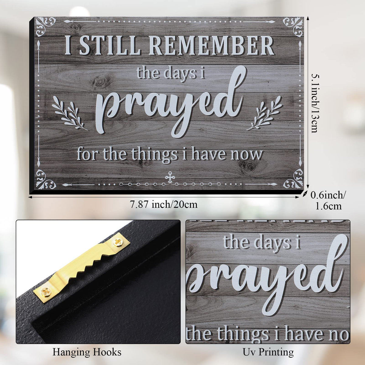 I Still Remember The Days I Prayed Home Wall Decorations Wooden Table Centerpieces Box Sign Farmhouse Decor House Prayer Wooden Rustic Presents For Bedroom Living Room or Shelf(Gray)