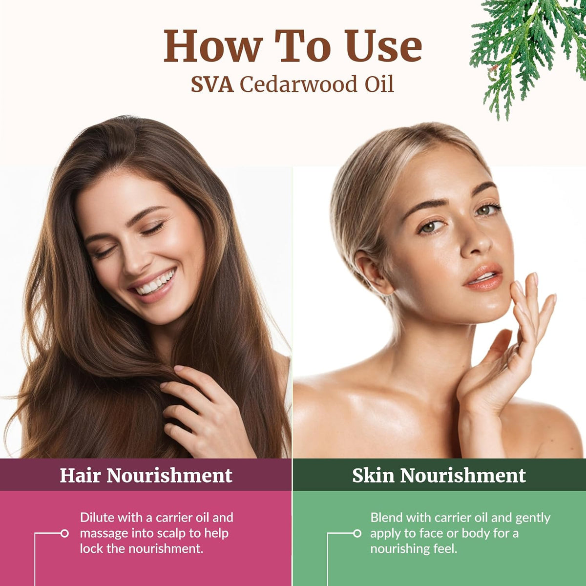 SVA Cedarwood Essential Oil – 4 Fl Oz – 100% Natural Cedar Cupressus Funebris Oil - for Diffuser, Hair Care, Face, Skin Care, Aromatherapy, Scalp and Body Massage, Soap and Candles - with Dropper