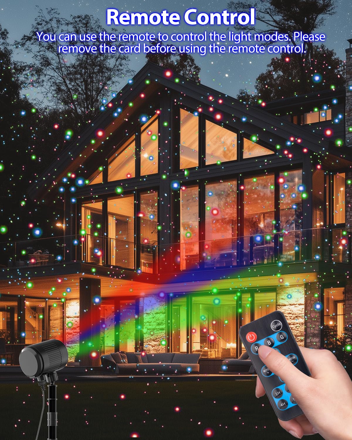 MXLATUU Christmas Laser Lights, RGB Laser Projector Light with RF Remote,Timer, Christmas Decorations Holiday Gift Projector for Xmas Home Garden Yard Party Outdoor Indoor Lights Show