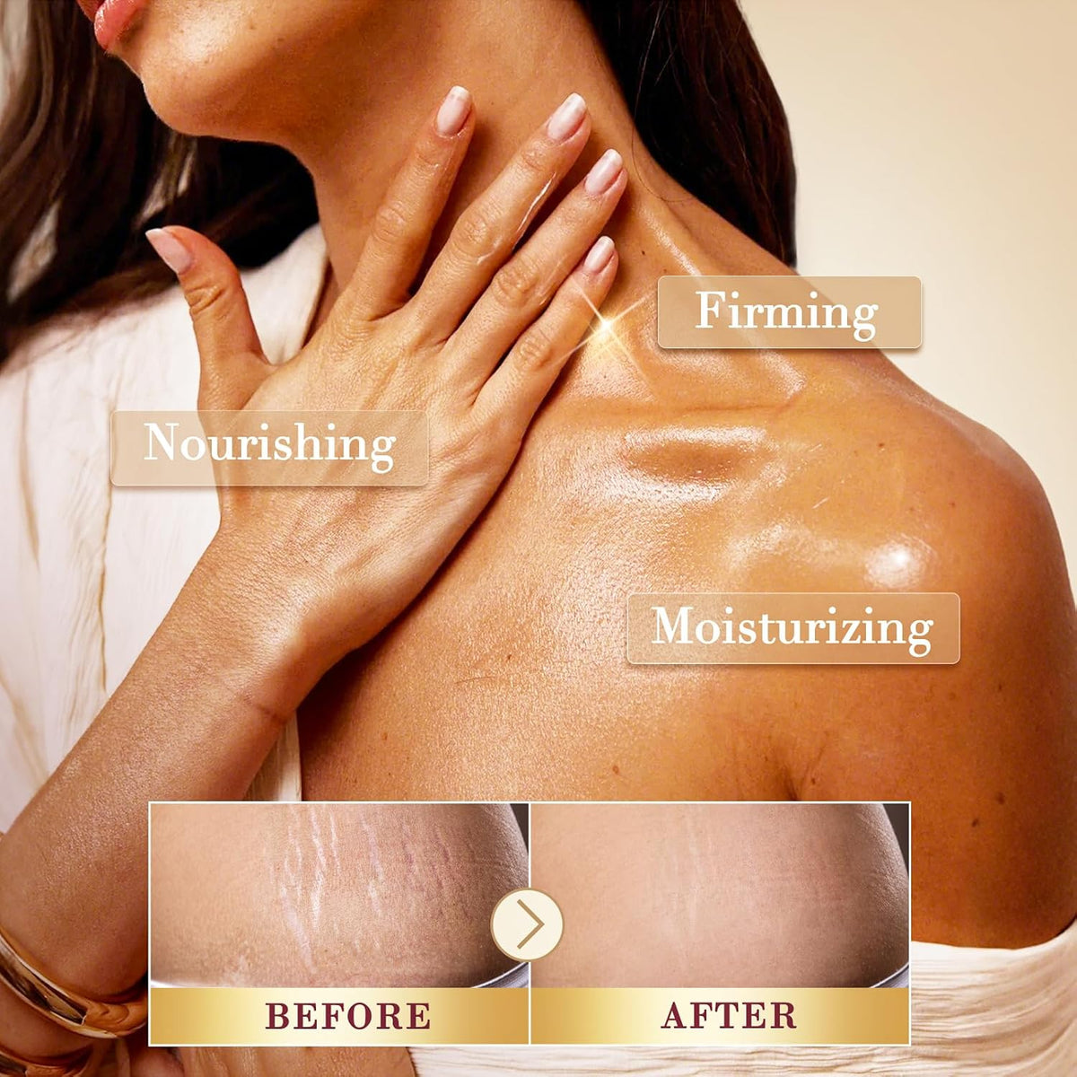 Body Firming Oil,Deep, Lasting Hydration, 4.06 FL OZ, Natural Botanicals Firming O il for Women, Fast-Absorbing with Cactus Extract & Camellia Oil, Vitamin E, Targets Abdomen/Thighs