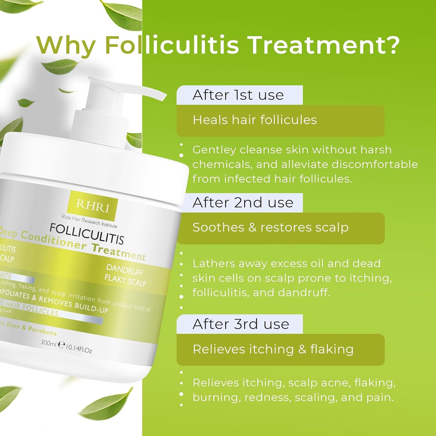 Folliculitis Deep Conditioner | Effective Scalp Treatment for Seborrheic Dermatitis, Psoriasis, Dry Itchy Scalp, Dandruff Treatment | Nourishes Oily Hair and Promotes Healthy, Hydrated Hair Treatment