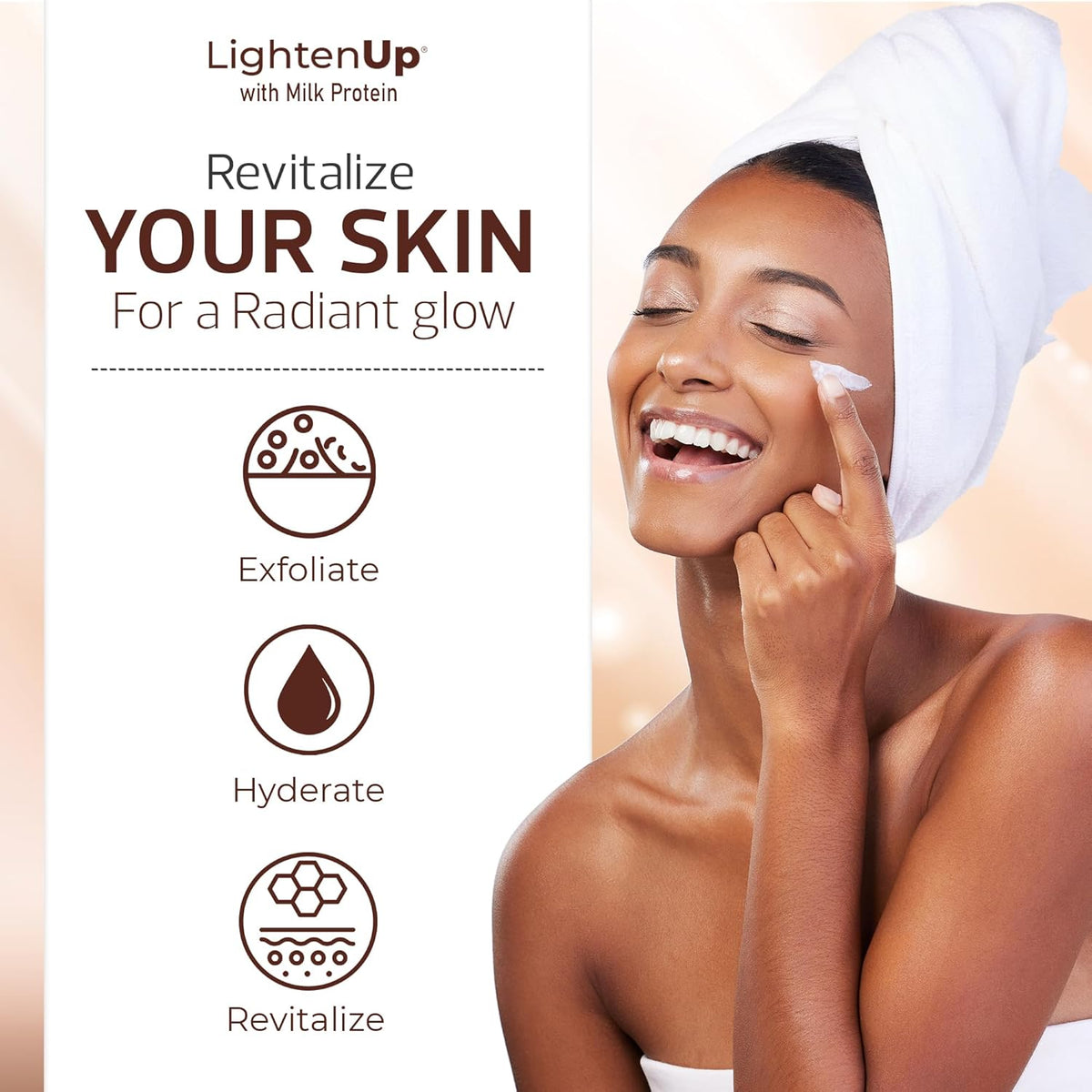 OMIC Lighten-Up Lactic Acid Cream - 1.7 Fl oz / 50 ml - Skin Brightening Cream, AHA Cream, Helps Even Skin Tone - with Vitamin C & Shea Butter