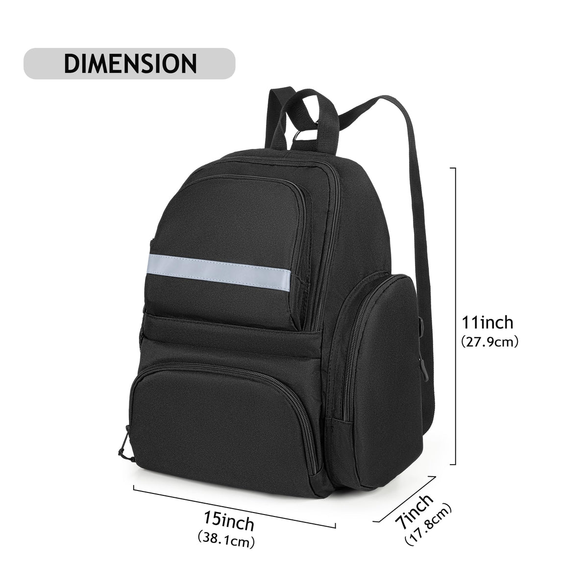 GRAOSO Baby Stroller Organizers Bag Compatible with Doona Infant Car Seat Baby Diaper Backpack, 2 Wings on the Sides Detachable Shoulder Strap, Black